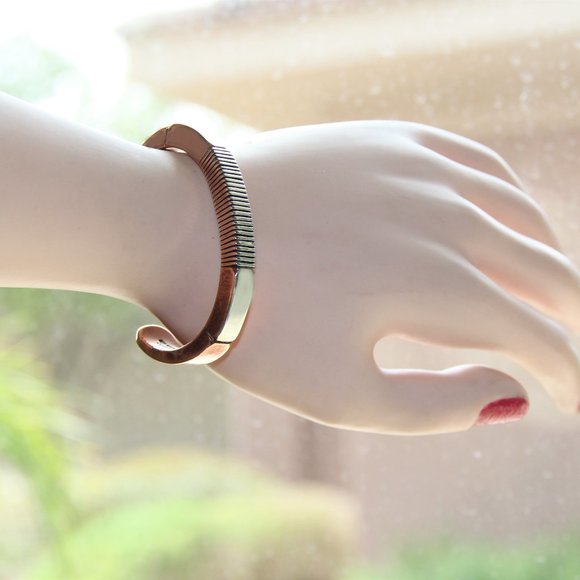 Johnathan Nez Navajo Sterling Silver Copper Cuff Bracelet - Picture 1 of 12